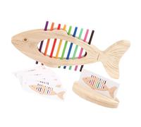 Gissroys Jouet éducatif en bois en forme d'os de poisson pour les tout-petits pour développer des capacités motrices fines - Correspondance colorée et coordination manuelle - Cadeau éducatif en bois