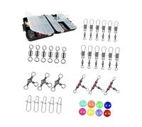 Gissroys Kit d'accessoires de pêche avec boîte de rangement, barils, rouleaux, émerillons, appâts