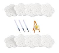 Gissroys Kits créatifs de dessin à bulles 10 éponges toile 3 stylos à eau texture bouffante activée projet d'art pour enfants et adultes Kits de peinture bouffante magique