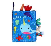 Gissroys Livre en tissu pour centres d'activité Polyester Tissu stimulant Animal d'activité Crépitement pour enseigner des manuels pour les tout-petits en espagnol