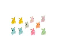 Gissroys Lot de 10 petites souris en résine multicolores qui brillent dans la collection sombre pour maisons de poupée et petits jardins statues de couleurs vives