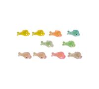 Gissroys Lot de 10 petites souris en résine multicolores qui brillent dans la collection sombre pour maisons de poupée et petits jardins statues de couleurs vives