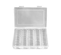 Gissroys Lot de 100 capsules de rangement rondes en plastique transparent de 25 mm pour pièces de monnaie