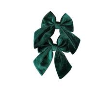 Gissroys Lot de 2 nœuds en velours pour sapin de Noël - Décoration de Noël texturée pour emballage cadeau - Décoration de fête à la maison - Nœud papillon doux et velouté