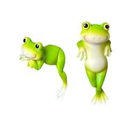 Gissroys Lot de 2 statues en résine grenouilles pour plantes, sculptures de jardin décoratives pour pots de fleurs, balcon, décoration extérieure, grenouilles pour pots de fleurs et aquariums