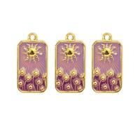Gissroys Lot de 3 colliers à pendentif tournesol en acier robuste pour femmes avec carte de tarot émaillée et charme étoile Bijoux élégants, taille unique, comme décrit