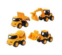 Gissroys Lot de 4 camions de construction pour enfants - Modèle de véhicule dorsal - Pour activité d'apprentissage créative - Intérieur - Apprentissage créatif - Jouet en plastique