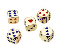Gissroys Lot de 5 dés ronds à six côtés - Jeu de rôle - Comptage des mathématiques - Outil pédagogique pour jeu de société, fête KTV, fête de rôle - Fête de dés pour la Saint-Valentin
