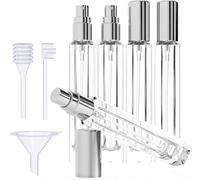 Gissroys Lot de 5 flacons de parfum élégants en verre rechargeables - Buses de pulvérisation dépliées - Stockage de parfum - Pulvérisateurs portables