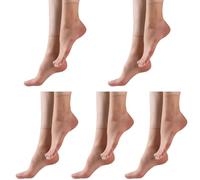 Gissroys Lot de 5 paires de chaussettes hautes en nylon stretch pour femme - Non glissantes - Élasticité - Bas super fins - Invisibles, b, taille unique