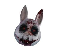 Gissroys Masque de cosplay de lapin d'horreur réglable - Trou pour les yeux ventilé - Construction en plastique sûr - Accessoires de costume de fête anime pour adultes - Masque ventilé pour le visage