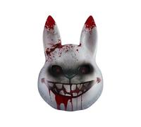 Gissroys Masque de cosplay de lapin d'horreur réglable - Trou pour les yeux ventilé - Construction en plastique sûr - Accessoires de costume de fête anime pour adultes - Masque ventilé pour le visage