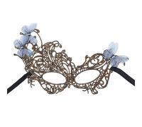 Gissroys Masque de mascarade pour femme avec strass - Bal de promo, fête vénitienne - Demi-visage - Dentelle - Masque pour les yeux - Mardi Herbe - Demi-visage - Œil en dentelle