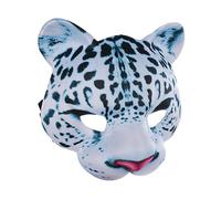 Gissroys Masque facial réaliste léopard des neiges Demi-masque pour hommes femmes Halloween Mascarade Cosplay Costume d'Halloween Accessoire fête à thème