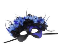 Gissroys Masque pour les yeux à plumes pour Halloween Demi-visage pour femmes Halloween Lunettes Accessoires Carnaval