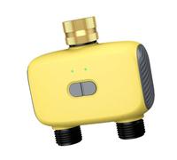 Gissroys Minuteur d'eau programmable à double sortie pour une utilisation en extérieur avec retard de pluie et arrosage manuel pour les installations de pelouse, double sortie, minuterie de contrôle