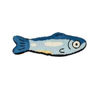 Gissroys Motifs de poissons bleus Tapis de sol touffeté Base robuste pour chambre d'enfant Décoration d'intérieur Tapis effaçable