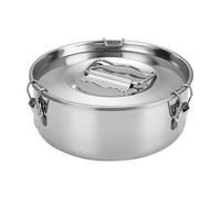 Gissroys Moule à flan rond en acier inoxydable avec couvercle et serrure pour cuisson à la vapeur, même grille de répartition de la chaleur, casserole à pression, moules à bride compatibles