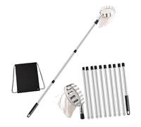 Gissroys Outil télescopique de collection de fruits réglable de 3 à 3 pieds à 13 pieds avec tête en acier inoxydable pour collecter les poires et les oranges dans les jardins Outil de crochetage léger