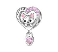 Gissroys Pendentif en forme de cœur en forme de chat, patte, chiot, tortues, breloque en argent inspiré des animaux de compagnie, bijoux délicats pour amateurs d'animaux, jolie breloque de sac à dos