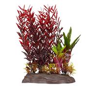 Gissroys Plante aquatique réaliste Décoration de réservoir de poisson Plante artificielle avec base en résine pour bureau Aquarium commercial Aménagement paysager Vert artificiel