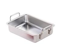 Gissroys Plat carré avec plateau de cuisson en acier inoxydable pour gâteaux, brownies, lasagna, lave-vaisselle, rectangulaire, boîte à gâteau en acier inoxydable
