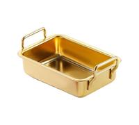 Gissroys Plat carré avec plateau de cuisson en acier inoxydable pour gâteaux, brownies, lasagna, lave-vaisselle, rectangulaire, boîte à gâteau en acier inoxydable