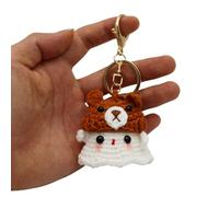 Gissroys Porte-clés coloré fait à la main au crochet pour Halloween - Accessoire élégant pour clés ou sac - Fait à la main, Chapeau d'ours, taille unique