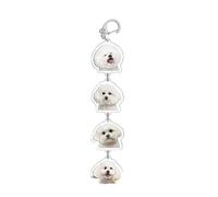 Gissroys Porte-clés en acrylique, petit chien, animaux, anneaux, chaîne de téléphone photo pour animaux de compagnie, porte-clés élégant pour couples, porte-clés unique en acrylique, 2. Bichon Frize