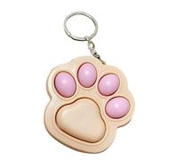 Gissroys Porte-clés portable en forme de griffe de chat - Jouet anti-stress - Porte-clés en silicone souple pour sac à dos - Style d'agence de voyage - Chat - Porte-clés pour sac à dos, Poudre jaune