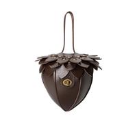 Gissroys Portefeuille de petite taille fraise solide construction PU compact portable style vintage ceinture fraise porte-monnaie, Couleur café., Mass Beauty