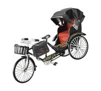 Gissroys Précision historique en métal Jinrikisha jouet de collection vintage pousse-pousse-trois roues modèle bureau décoration film ornement vintage Jinrikisha Model Decors