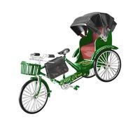 Gissroys Précision historique en métal Jinrikisha jouet de collection vintage pousse-pousse-trois roues modèle bureau décoration film ornement vintage Jinrikisha Model Decors