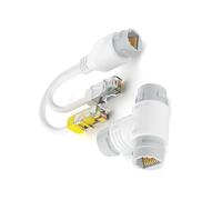 Gissroys Répartiteur 45 connecteurs d'alimentation via Ethernet pour deux appareils avec ligne réseau unique 1 en 2 sorties Connecteurs de câblage efficaces