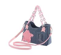 Gissroys Sac à bandoulière en jean de luxe Sacs de soirée décontractés Aisselles avec lanières de chaîne pour faire du shopping et des rencontres Sac d'événement Occasion spéciale, bleu