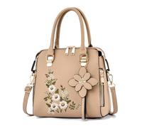 Gissroys Sac à main brodé unique en PU. Montrez votre style personnel avec ce sac à bandoulière tendance avec broderie, kaki