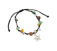 Gissroys Spirales étoile perlée avec pierres colorées irrégulières tissées à la main pour femme accessoire de bijoux tendance étoile tissée à la main turquoise, taille unique, Comme décrit