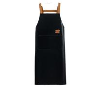 Gissroys Tablier réglable en cuir PU avec poche - Résistant à l'huile - Pour la cuisine et le nettoyage de la cuisine - Réglable, Noir, taille unique