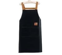 Gissroys Tablier réglable en cuir PU avec poche - Résistant à l'huile - Pour la cuisine et le nettoyage de la cuisine - Réglable, Noir , taille unique