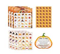 Gissroys Thèmes de Thanksgiving Bingo Jeu de Cartes Jeu de Cartes Jouets Divertissement pour Enfants Et Événements en Classe Fêtes de Famille