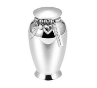 Gissroys Urne commémorative élégante avec perles et fermoirs à ailettes Design pour la perte de cendres d'animaux de compagnie Récipient en alliage d'aluminium Boîte à crémation Souvenir Cadeau Urne