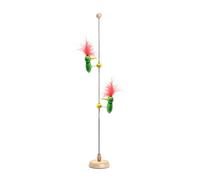 Gissroys Wood Colorful Toy for Cats Fun and Educational Spring Toy Engaging for Indoor Kitten Entertainment Toy for Home Alone Boredom