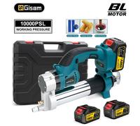 Gisuis 10000PSL 69Mpa pistolet à graisse électrique sans brosse haute pression huile lubrifiante de voiture entretien de voiture pour makita broche de batterie 18v 2 Battery