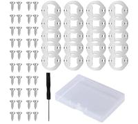 GisWell Lot de 62 décapsuleurs en acier inoxydable - Inserts ronds - Avec 40 vis et 1 tournevis et 1 boîte de rangement - Argenté