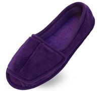 Git-up Chaussons Femme en Mousse à Mémoire Confortable Respirante Bout Ouvert Peluche Chaud Antidérapage Maison Pantoufles pour Intérieur et Extérieur, Violet 11