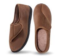 Git-up Chaussons Homme en Mousse à Mémoire Hiver Chaud Chaussures Intérieur Extérieur Semelle en Caoutchouc Antidérapante Maison Pantoufles, Chocolat 16