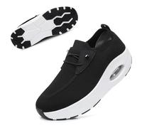 Git-up Chaussures de Marche en Mesh Respirant pour Femmes avec Sangle élastique, Baskets légères à Coussin d'air pour Salle de Sport, Fitness, 2087-Noir 41
