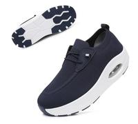 Git-up Chaussures de Marche en Mesh Respirant pour Femmes avec Sangle élastique, Baskets légères à Coussin d'air pour Salle de Sport, Fitness, 2087-Bleu 39