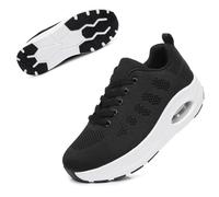 Git-up Chaussures de Marche Respirantes en Mesh pour Femmes avec Fermeture à Lacets, Baskets légères à Coussin d'air pour Gym, Fitness, 2088-Noir 37