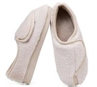 Git-up Pantoufles Diabétiques en Mousse à Mémoire de Forme pour Femmes Arthrite Œdème Chaussons Confortables Réglables Bout Fermé